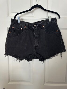 Levi’s 501 High-Rise Black Denim Cutoff Shorts